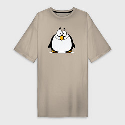 Женская футболка-платье Глазастый пингвин