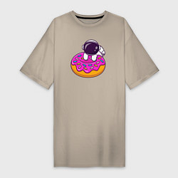 Женская футболка-платье Космический пончик
