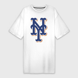 Футболка женская-платье New York Mets - baseball team, цвет: белый