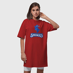 Футболка женская-платье Tennessee smokies - baseball team, цвет: красный — фото 2