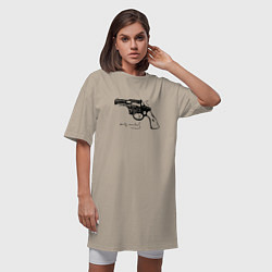 Футболка женская-платье Andy Warhol revolver sketch, цвет: миндальный — фото 2