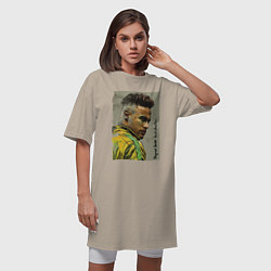 Футболка женская-платье Neymar Junior - Brazil national team, цвет: миндальный — фото 2