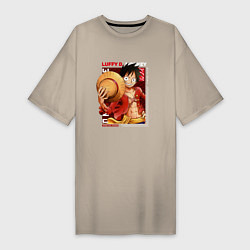 Женская футболка-платье Ван-Пис One Piece, Луффи Мугивара