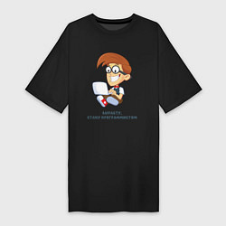 Женская футболка-платье Вырасту, стану программистом