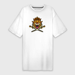 Футболка женская-платье Король тигра, цвет: белый