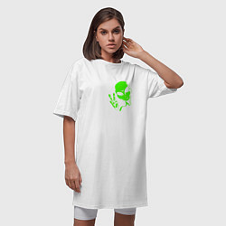 Футболка женская-платье Привет от пришельца, цвет: белый — фото 2