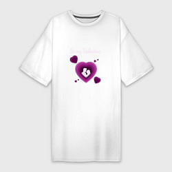 Женская футболка-платье Be my Valentine в сердцах Dark