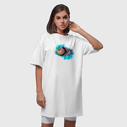 Футболка женская-платье Забавная рыбка, цвет: белый — фото 2