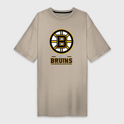 Футболка женская-платье Boston Bruins , Бостон Брюинз, цвет: миндальный