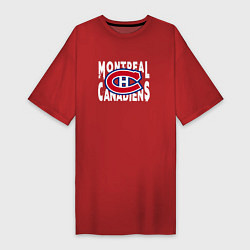 Футболка женская-платье Монреаль Канадиенс, Montreal Canadiens, цвет: красный