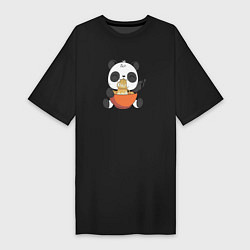Женская футболка-платье Cute Panda Eating Ramen