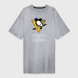 Женская футболка-платье Penguins are coming, Pittsburgh Penguins, Питтсбур