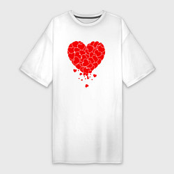 Женская футболка-платье СЕРДЦЕ CЕРДЦА HEART