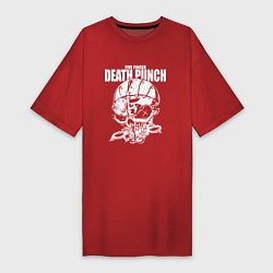Футболка женская-платье Five Finger Death Punch Groove metal, цвет: красный