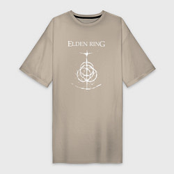 Футболка женская-платье Elden ring лого, цвет: миндальный