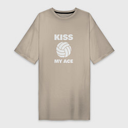 Футболка женская-платье Kiss - My Ace, цвет: миндальный