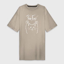 Женская футболка-платье Pink Floyd Пинк флойд Рок кот