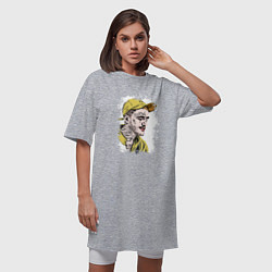Футболка женская-платье Lil Peep в кепке Лил Пип, цвет: меланж — фото 2