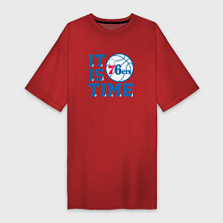Футболка женская-платье It Is Philadelphia 76ers Time Филадельфия Севенти, цвет: красный