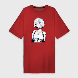Женская футболка-платье Рей Аянами Rei Ayanami Ева Евангелион