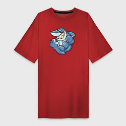 Женская футболка-платье Акула с бицухой shark