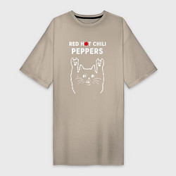 Женская футболка-платье Red Hot Chili Peppers Рок кот