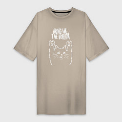 Женская футболка-платье Bring Me the Horizon Рок кот