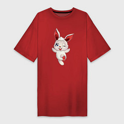 Женская футболка-платье Шустрый зайчишка