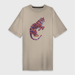 Женская футболка-платье Галактический тигр