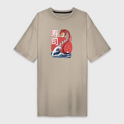 Женская футболка-платье Kraken Kawaii Sushi