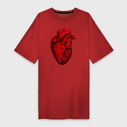 Женская футболка-платье Сердце анатомическое