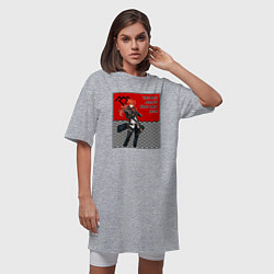 Футболка женская-платье Совы Genshin Impact x Twin Peaks кроссовер, цвет: меланж — фото 2
