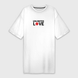 Футболка женская-платье Unlimited love, цвет: белый