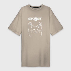 Женская футболка-платье Skillet Рок кот
