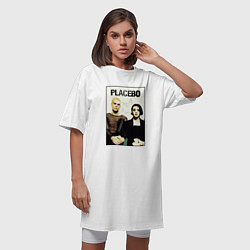 Футболка женская-платье Placebo рок-группа, цвет: белый — фото 2