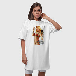 Футболка женская-платье GTA 5 Beach girl, цвет: белый — фото 2