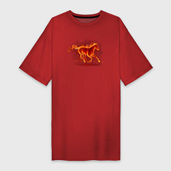 Женская футболка-платье Fire horse огненная лошадь