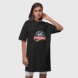 Футболка женская-платье Football Russia 2018, цвет: черный — фото 2