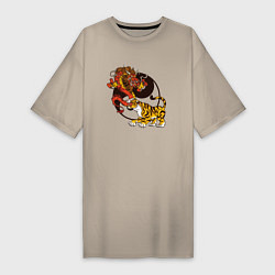 Женская футболка-платье Тигр и Дракон Инь и Ян