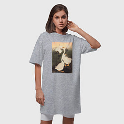 Футболка женская-платье Geese Гуси, цвет: меланж — фото 2