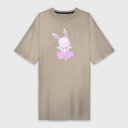 Женская футболка-платье Милый Крольчонок Танцует С Бабочками