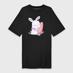 Женская футболка-платье Милый Крольчонок С Большой Морковкой