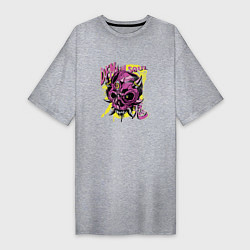 Женская футболка-платье Oni Demon Soul Skull Душа Демона