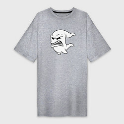 Женская футболка-платье Летящий злобный призрак Flying evil Ghost
