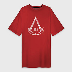 Футболка женская-платье Assassins creed 3, цвет: красный