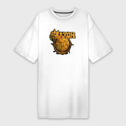 Футболка женская-платье Saxon metal, цвет: белый