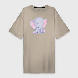 Женская футболка-платье Милый Слонёнок В Предкушении