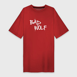 Футболка женская-платье Bad Wolf злой волк, цвет: красный