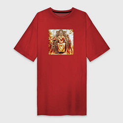 Футболка женская-платье Верховный бог Сварог, цвет: красный
