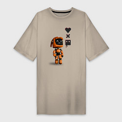 Женская футболка-платье Оранжевый робот с логотипом LDR